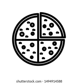 cheese pizza for eating line icon 