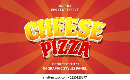 Cheese pizza editable text effect template