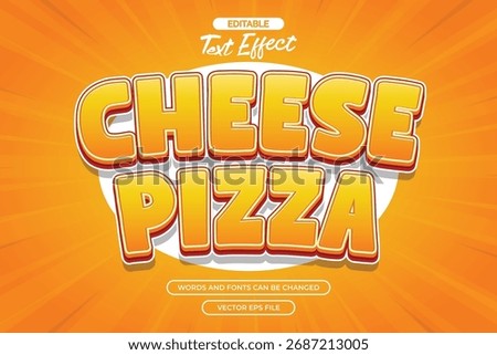 Cheese pizza editable text effect with cartoon text style 