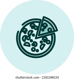 pizza de queso, ilustración, vector sobre fondo blanco.