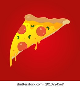 Cheese pizza slice vector illustration