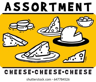 Cheese in a plate set