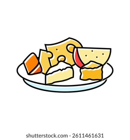 cheese platter french cuisine color icon vector. cheese platter french cuisine sign. isolated symbol illustration