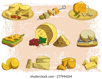 Cheese platter on a neutral background