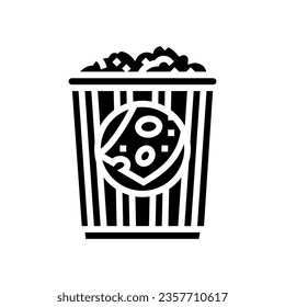 cheese popcorn food glyph icon vector. cheese popcorn food sign. isolated symbol illustration