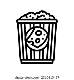 cheese popcorn food line icon vector. cheese popcorn food sign. isolated contour symbol black illustration