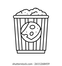 cheese popcorn food line icon vector. cheese popcorn food sign. isolated contour symbol black illustration