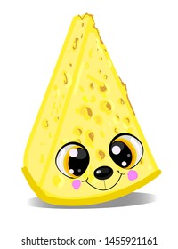 Cheese poster design with cheese character vector. Cheese Mascot and Background Hi Poses with Flat Design Style for your Logo or Branding Mascot