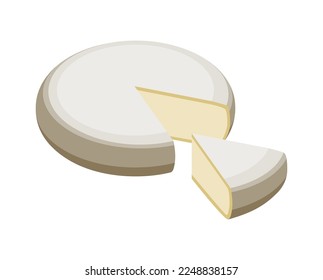Cheese production isometric composition with ready product isolated image vector illustration