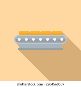 Cheese Production Line Icon Flat Vector. Food Factory. Butter Process