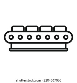 Cheese Production Line Icon Outline Vector. Food Factory. Butter Process