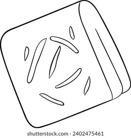 Cheese Puff Pastry Cookies Black and White Vector Line Art Illustration