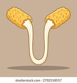 Käse ziehen Mozzarella Sticks Illustration - knusprig gebratene Snack Vektor Kunst
