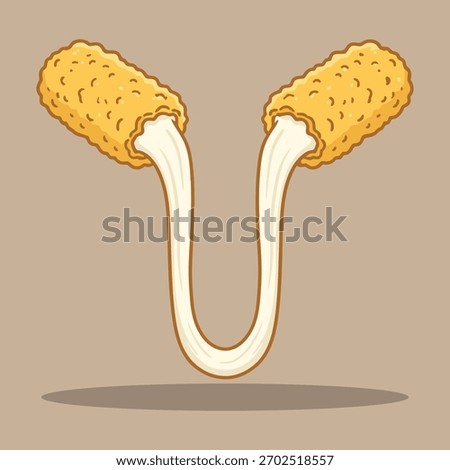 Cheese Pull Mozzarella Sticks Illustration – Crispy Fried Snack Vector Art