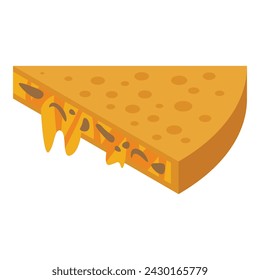 Icono de quesadilla de queso vector isométrico. Conoce a alguien saludable. Vegetales mexicanos