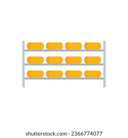 Cheese rack icon flat vector. Milk food. Dairy process isolated