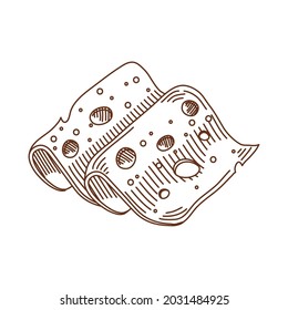 cheese rasher sketch style icon