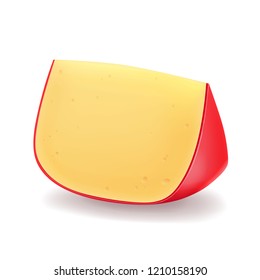 Cheese realistic piece icon illustration