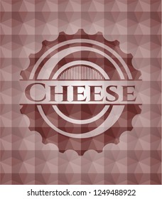 Cheese red seamless badge with geometric pattern.