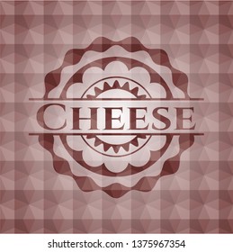 Cheese red seamless geometric emblem.