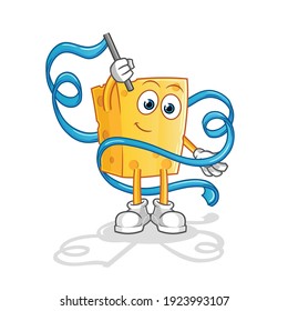 cheese Rhythmic Gymnastics mascot. cartoon vector