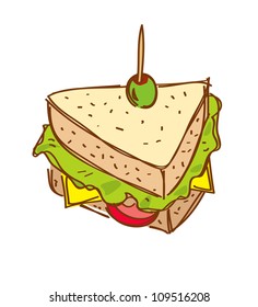 Cheese Sandwich Doodle Stock Vector (Royalty Free) 109516208 | Shutterstock