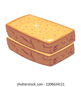 Cheese sandwich flat icon, customizable design 