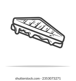 Cheese sandwich icon transparent vector isolated