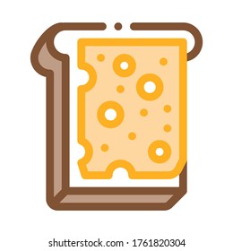 cheese sandwich icon vector. cheese sandwich sign. color symbol illustration