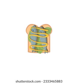 Cheese Sauce Fish Sandwich Vector Icon