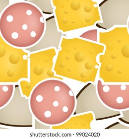 Fondo transparente de queso y salchicha