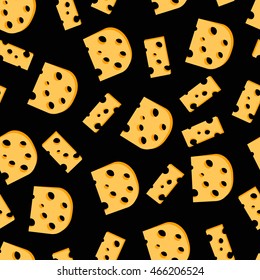 Cheese, seamless background , vector illustration