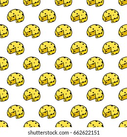 cheese seamless doodle pattern
