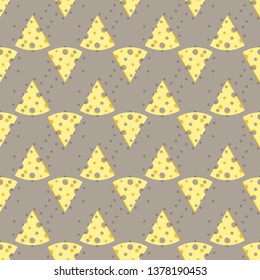 Cheese seamless pattern. Can be used in restaurant menu, cooking books and labels.