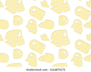 cheese seamless pattern. For packaging maasdam, cheder. Eco-friendly farming products. dairy factory. fresh rustic. texture for fabric, wrapping paper, tablecloth, food site, proper nutrition. Alpine