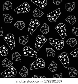 Cheese seamless pattern wallpaper isolated in white