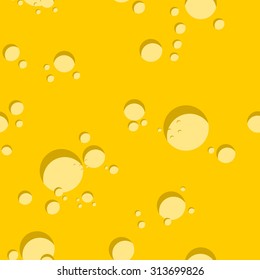 Cheese seamless texture . Vector illustration of  surface of  cheese. Pattern yellow dairy product with holes