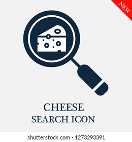 Cheese search icon. Editable Cheese search icon for web or mobile.