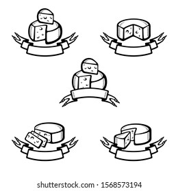 Cheese set. Collection icon cheese. Vector