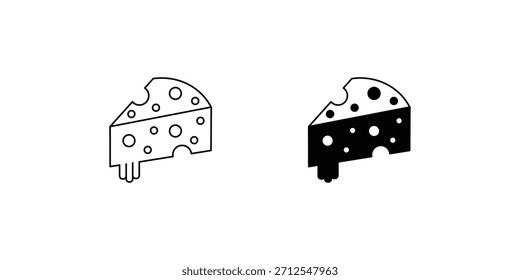 Icono de conjunto de queso con fondo blanco Vector Ilustración de stock