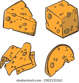gráfico vectorial de conjunto de quesos