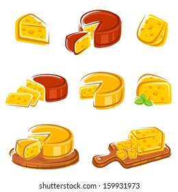 Cheese set. Vector 