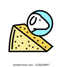 cheese sheep color icon vector. cheese sheep sign. isolated symbol illustration