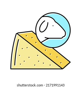 cheese sheep color icon vector. cheese sheep sign. isolated symbol illustration