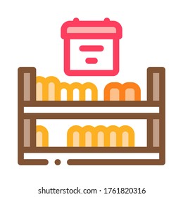 cheese shelf counter icon vector. cheese shelf counter sign. color symbol illustration
