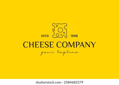 cheese shop label stamp. Cheese Shop Logo Design Illustration