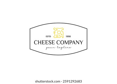 cheese shop label stamp. Cheese Shop Logo Design Illustration
