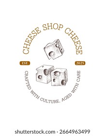 Cheese shop logo template vector