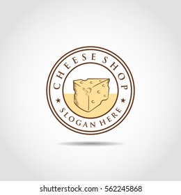Cheese Shop Logo Template. Vector Illustrator eps.10