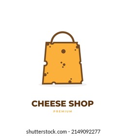 Cheese shop vector illustration logo